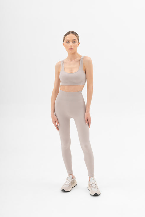 Basic Ribbed Leggings Cream